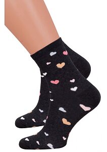Bavlněné ponožky s obrázky Steven 868099 grafit