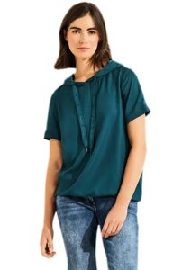Dámské tričko Cecil s kapucí 344078 deep lake green