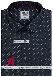 Elegantní pánská košile AMJ Comfort Slim Fit VDSBR 1334 navy