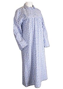 Flanelová noční košile Luiz Ivana modré kytičky