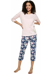 Dámske pyžamo Cornette Flower jeans kvet