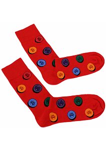 Dámske ponožky s obrázkami John Frank WJFLSFUN-CH17 červené