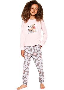 Bavlněné dívčí pyžamo Cornette Kids Time To Sleep 2 pink