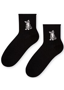 Dámske ponožky s obrázkami Steven 793099 čierne