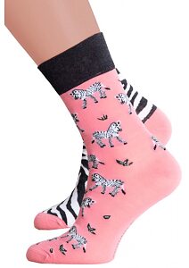 Bavlnené ponožky s obrázkom Steven 54078 zebra