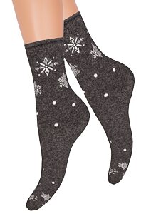 Bavlněné ponožky s obrázky Steven 759099 šedé