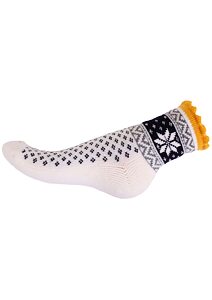 Ponožky s ovčí vlnou merino Matex M768 Picot cream