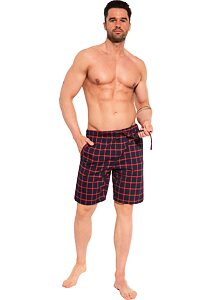 Šortky pro muže Cornette 698/08 navy-red kostka