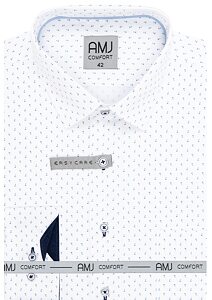 Košile s dlouhým rukávem AMJ Comfort VDBR 1330 bílo-modrá