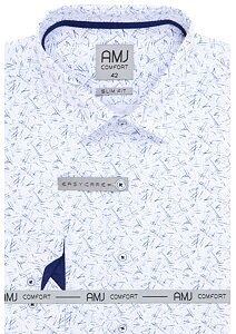 Elegantní pánská košile AMJ Comfort Slim Fit VDSBR 1311 bílo-modrá