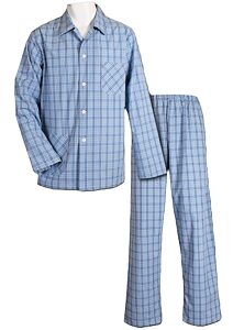 Popelínové pyžamo Luiz Charles 329 sv.modrá kostička