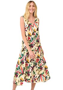 Dlouhé letní šaty Vamp s květinovým vzorem 22406 green eden