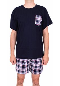 Bavlnené krátke pyžamo pre mužov rúk 3456 navy