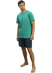 Mladistvé krátke pyžamo pre mužov Vamp 16860 green parrot