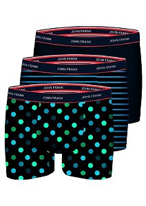 Pánské boxerky John Frank JF3BNSB04 3 pack multicolor