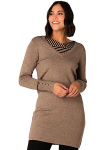 Prodloužený svetr pro ženy Yest 0003151 mocca