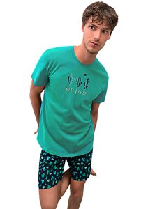 Pohodlné dvoudílné pánské pyžamo Vamp 16661 zelená