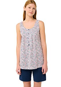 Dámské bavlněné pyžamo s krátkými kalhotami Vamp 22301 blue peony
