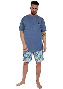 Bavlněné pánské pyžamo Cornette Tennis jeans