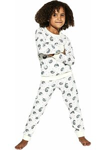 Bavlněné dívčí pyžamo Cornette Kids Forest Dreams 2 smetanové