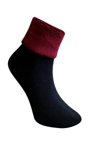 Ponožky s ovčí vlnou Matex 838 Helena Merino černo-bordo