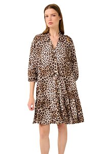 Letní šaty Vamp s potiskem a knoflíky 22430 brown coffe