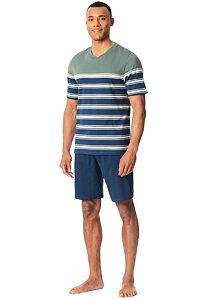 Pánské krátké pyžamo SCHIESSER 182604 khaki