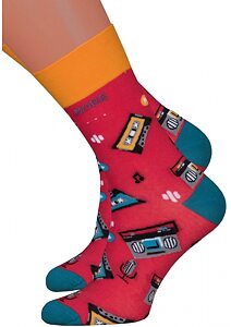 Dámske ponožky s obrázkami More 15078 červené