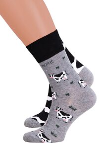 Dámske ponožky s obrázkami More 40078 šedé