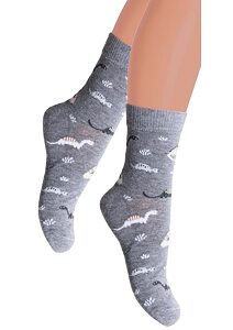 Obrázkové ponožky pre deti Steven 358014 šedé dino