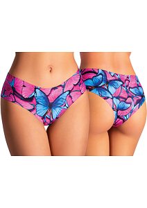 Bezšvové dámske nohavičky s obrázkami Meméme pink spring butterfly