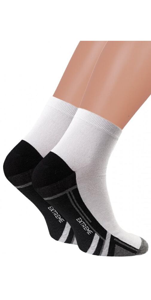 Kotníčkové ponožky pro muže Steven 293054 bílo-černé
