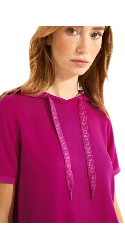 Dámské tričko Cecil s kapucí 344078 cool pink