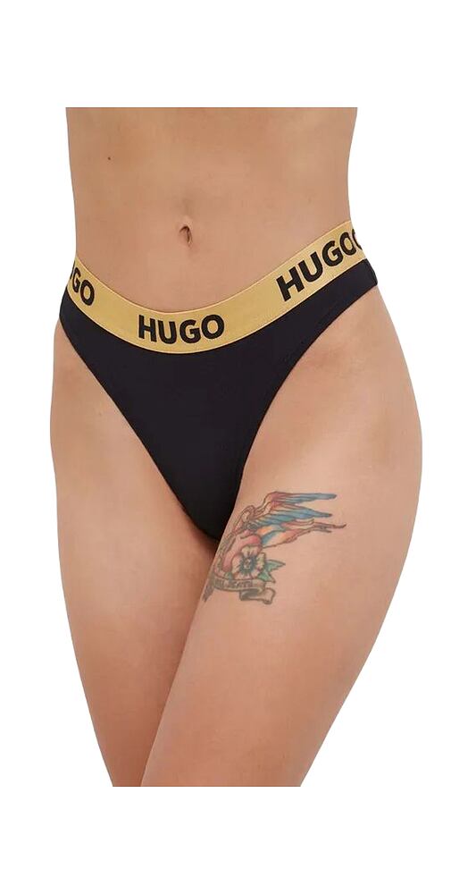 Dámská bavlněná tanga Hugo 50480166 černá