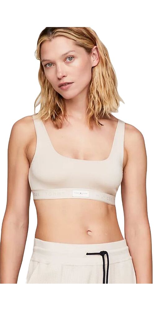 Sportovní podprsenka přes hlavu Tommy Hilfiger Bralette UW0UW04746 mocca