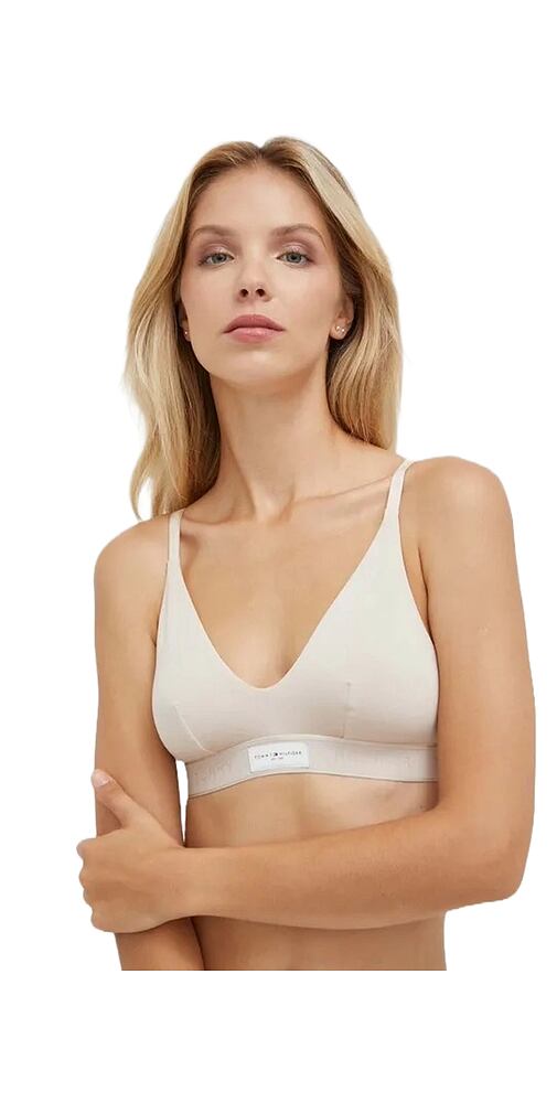 Sportovní podprsenka Tommy Hilfiger Bralette UW0UW04749 mocca