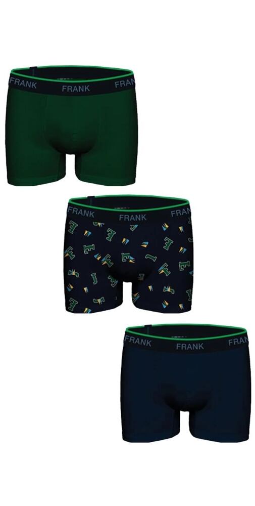 Pánské boxerky John Frank JF3BRS02 3 pack navy