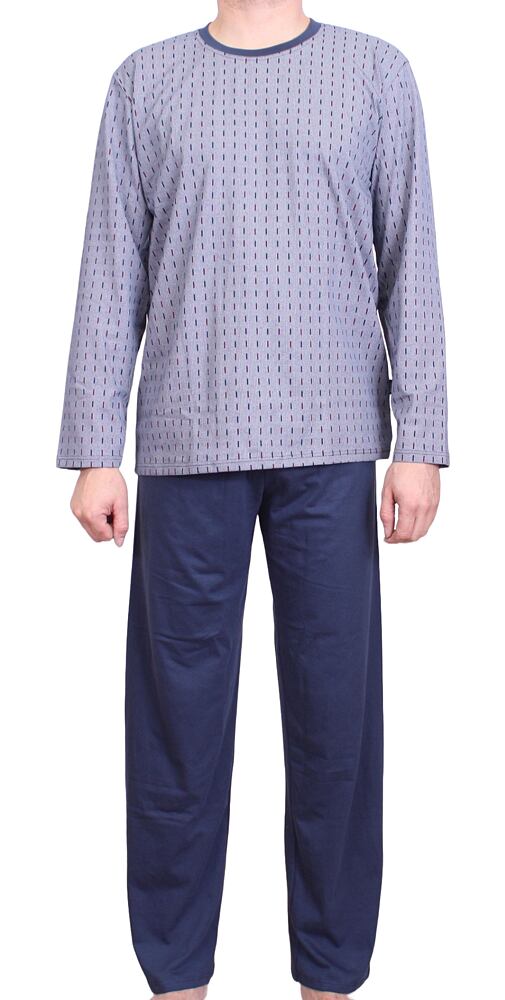 Dlouhé pánské pyžamo Pleas 180827 modré