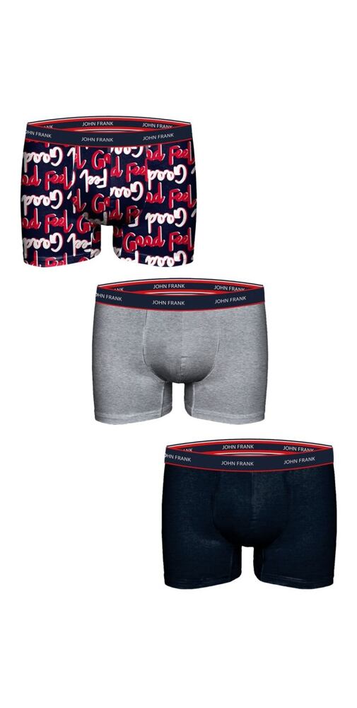 Pánské boxerky John Frank JF3BFG02 3 pack multicolor