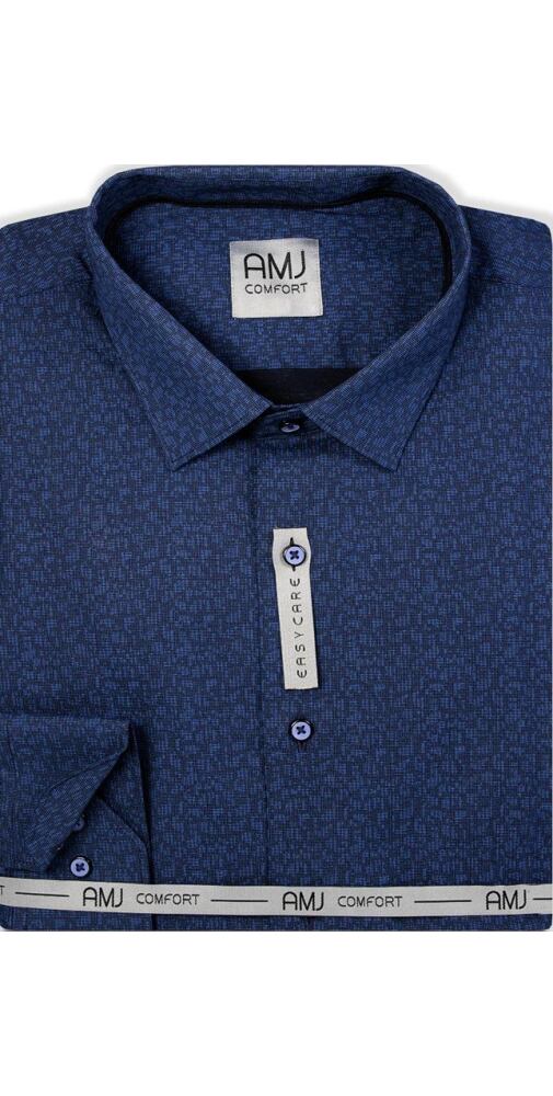 Elegantní pánská košile AMJ Comfort Slim Fit VDSBR 1216 modrá
