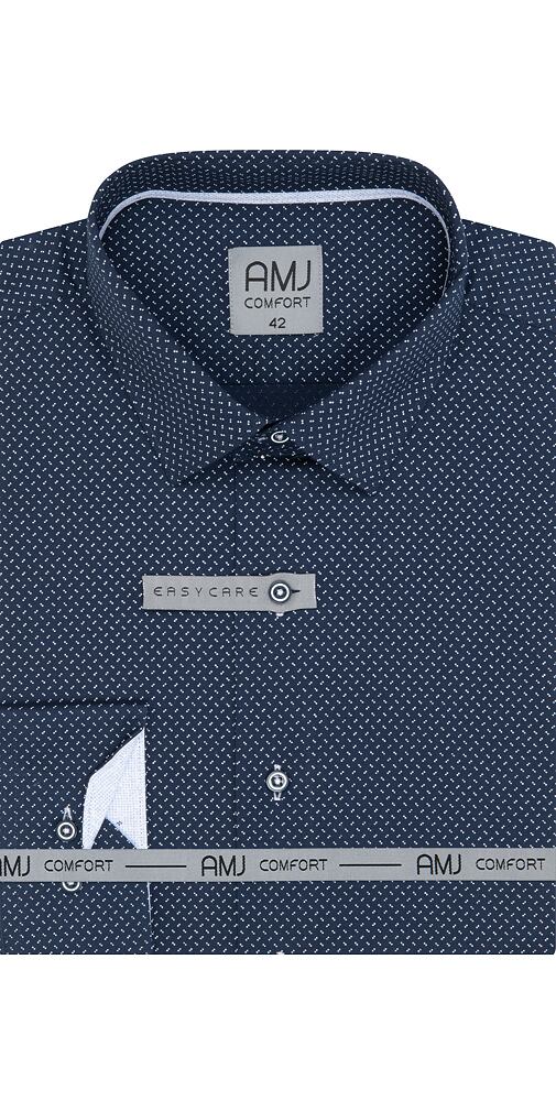 Elegantní košile s dlouhým rukávem AMJ Comfort VDBR 1291 navy