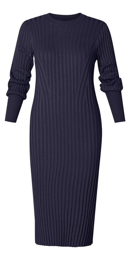 Elegantní dámské pletené šaty Yest 0004137 noční modř