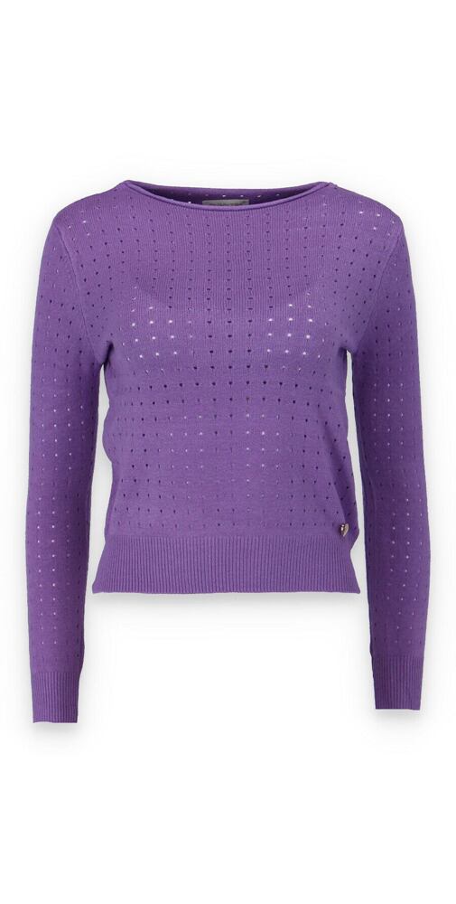 Trendy svetr s kulatým výstřihem pro ženy GJ90009D fialový