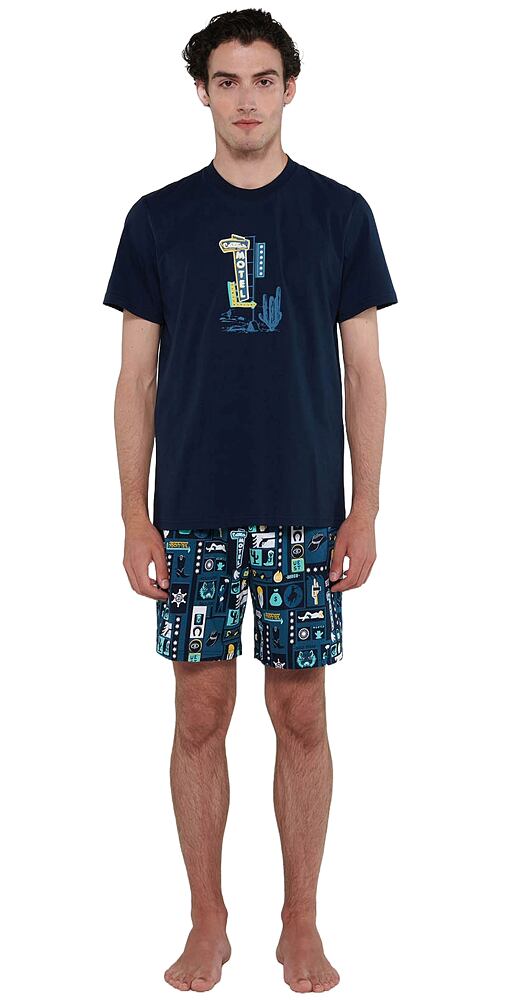 Krátké pánské pyžamo Marshall Vamp 20650 blue