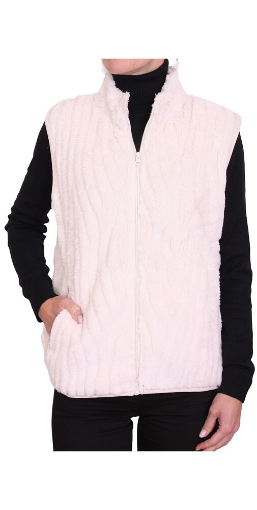 Dámská chlupatá vesta m.x.o. 54246 cream