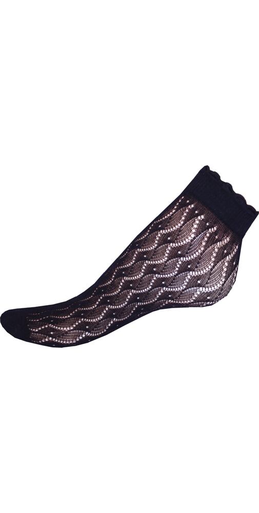Černé silonkové ponožky se vzorečkem