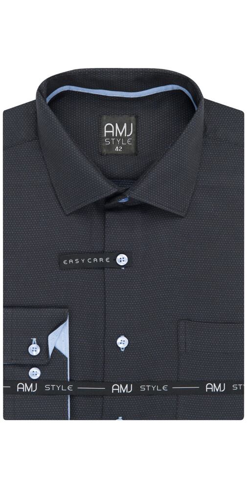 Pánské košile AMJ Style Slim černomodrá