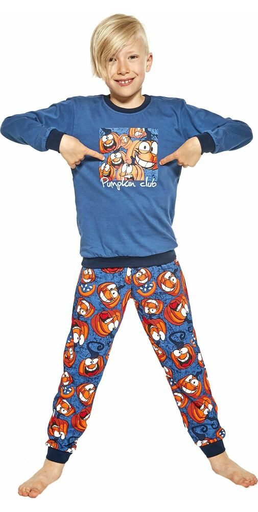Dlouhé pyžamo pro kluky Cornette Pumpkin tm.jeans