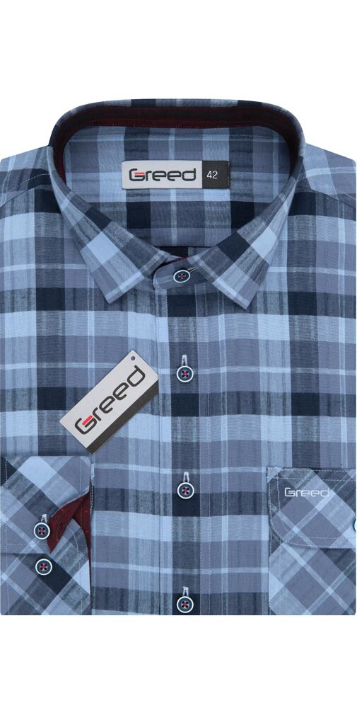 Pánská volnočasová košile AMJ Greed SD 377 jeans kostka