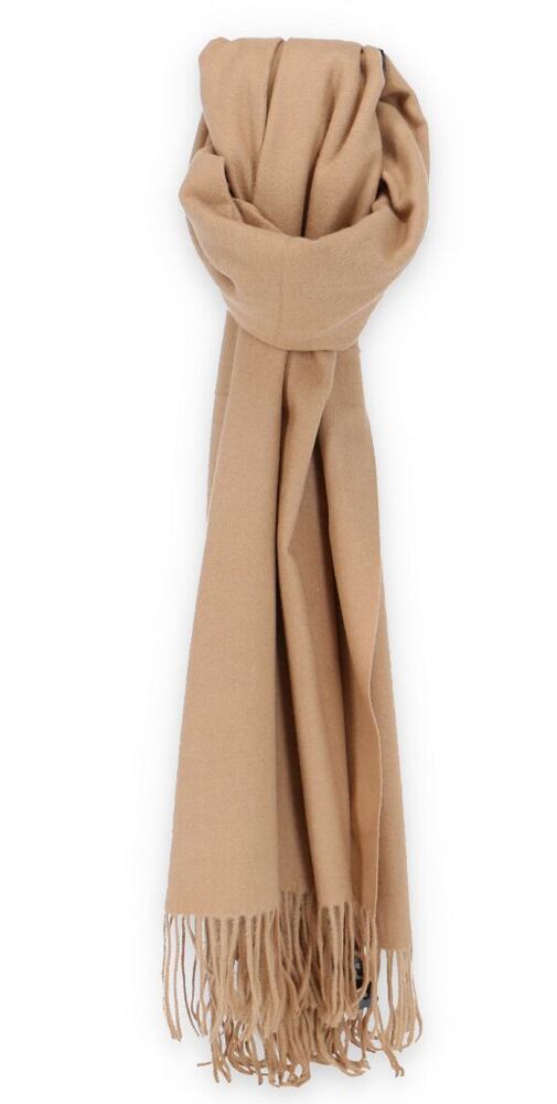 Dámská šála s třásněmi camel